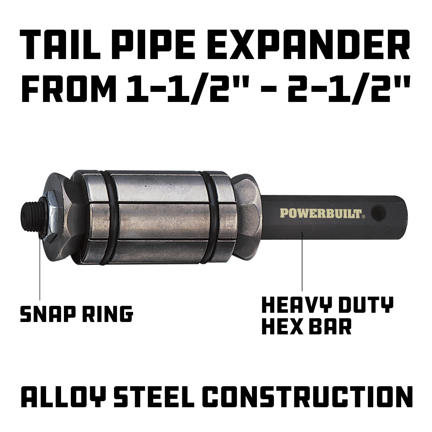 Powerbuilt 2 Piece Exhaust Set Kit 9, Pipe Cutter, Pipe Expander – 648634