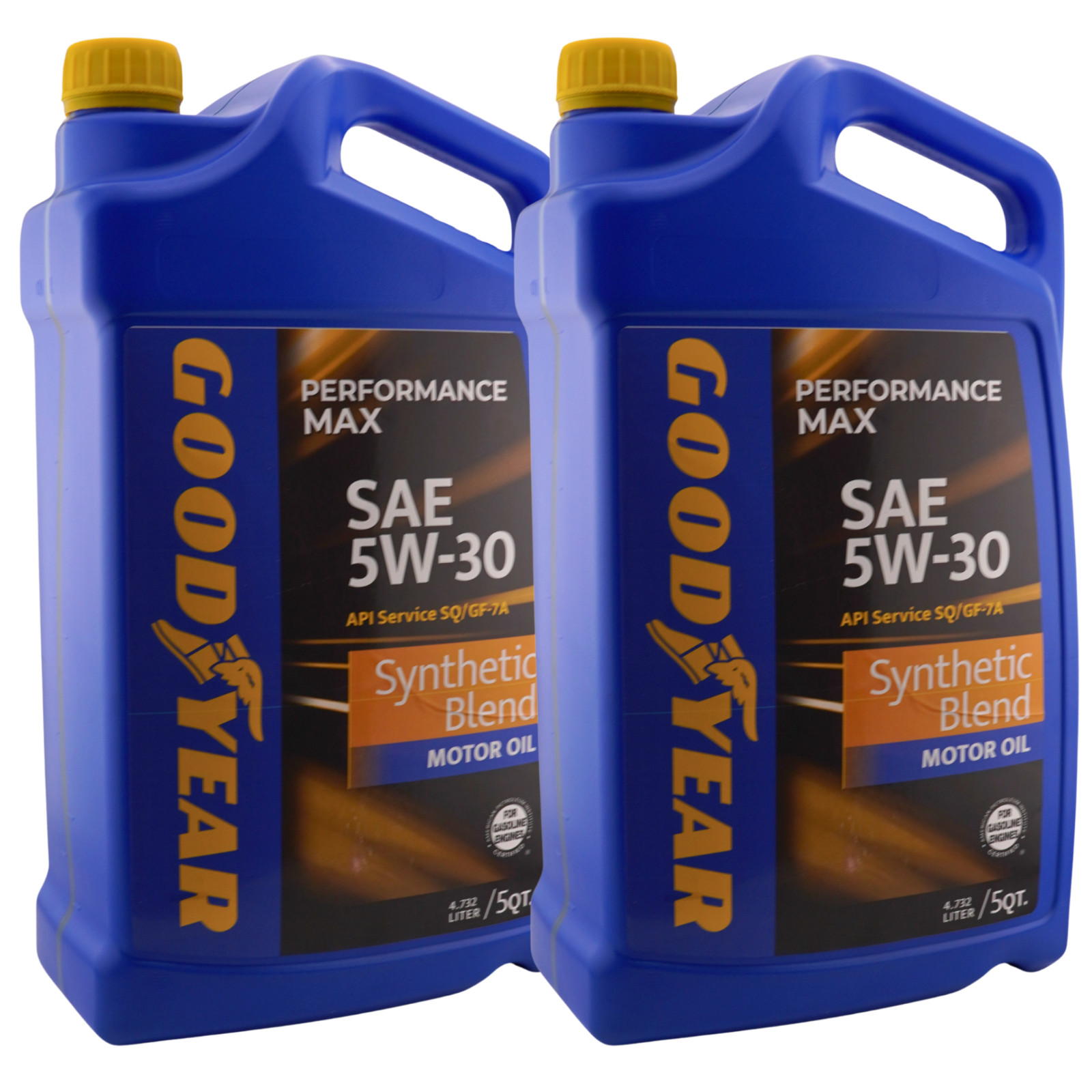 Goodyear Synthetic Blend 5W-30 Motor Oil API SQ/ILSAC GF-7A, 5 Qts. – Pack of 2