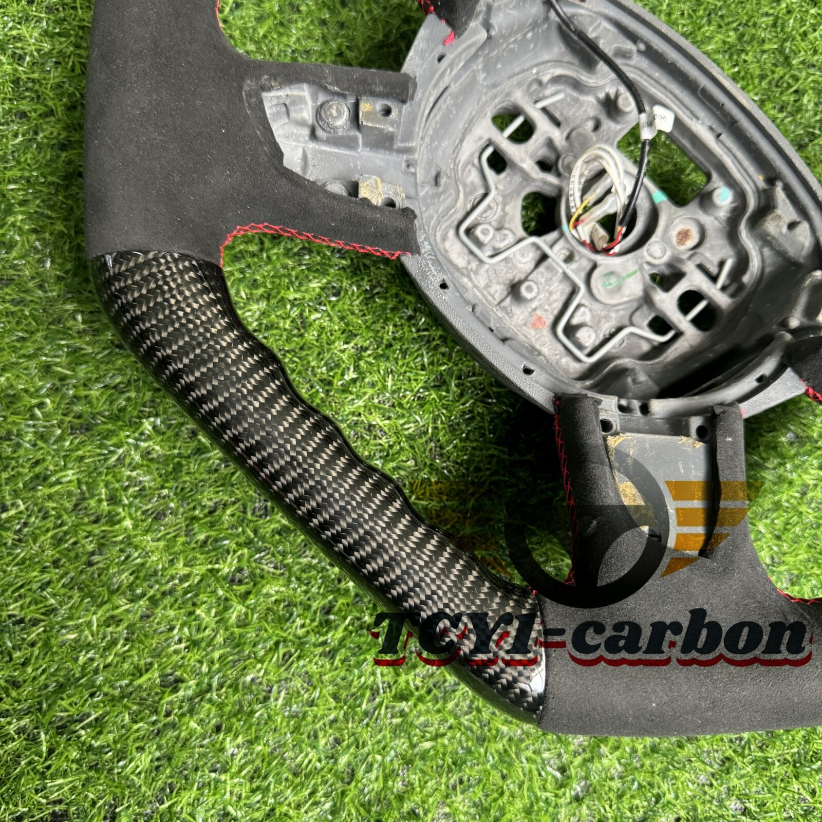 Carbon Fiber Alcantara Steering Wheel Fit for Audi A4 A6 A7 A8 with LED
