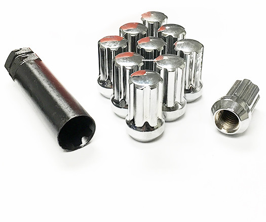 20 Chrome Short 7 Spline 14×1.5 Truck Locking Lug Nuts Chevy Gmc Toyota Cadillac