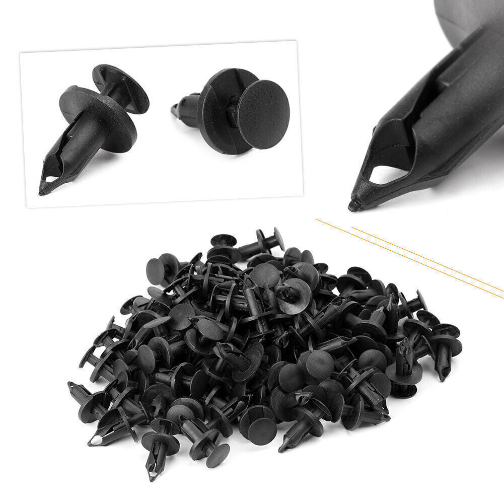 8mm Car Bumper Fender Plastic Retainer Push Pin Clip Rivet Fasteners Auto 100pcs