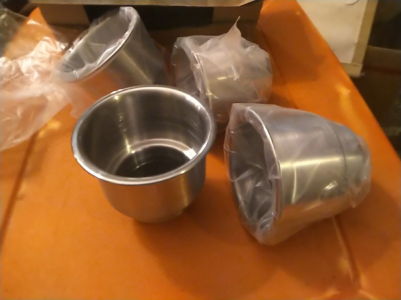 4 Stainless Steel Cup Drink Holder Brushed for Marine Boat Camper Truck RV