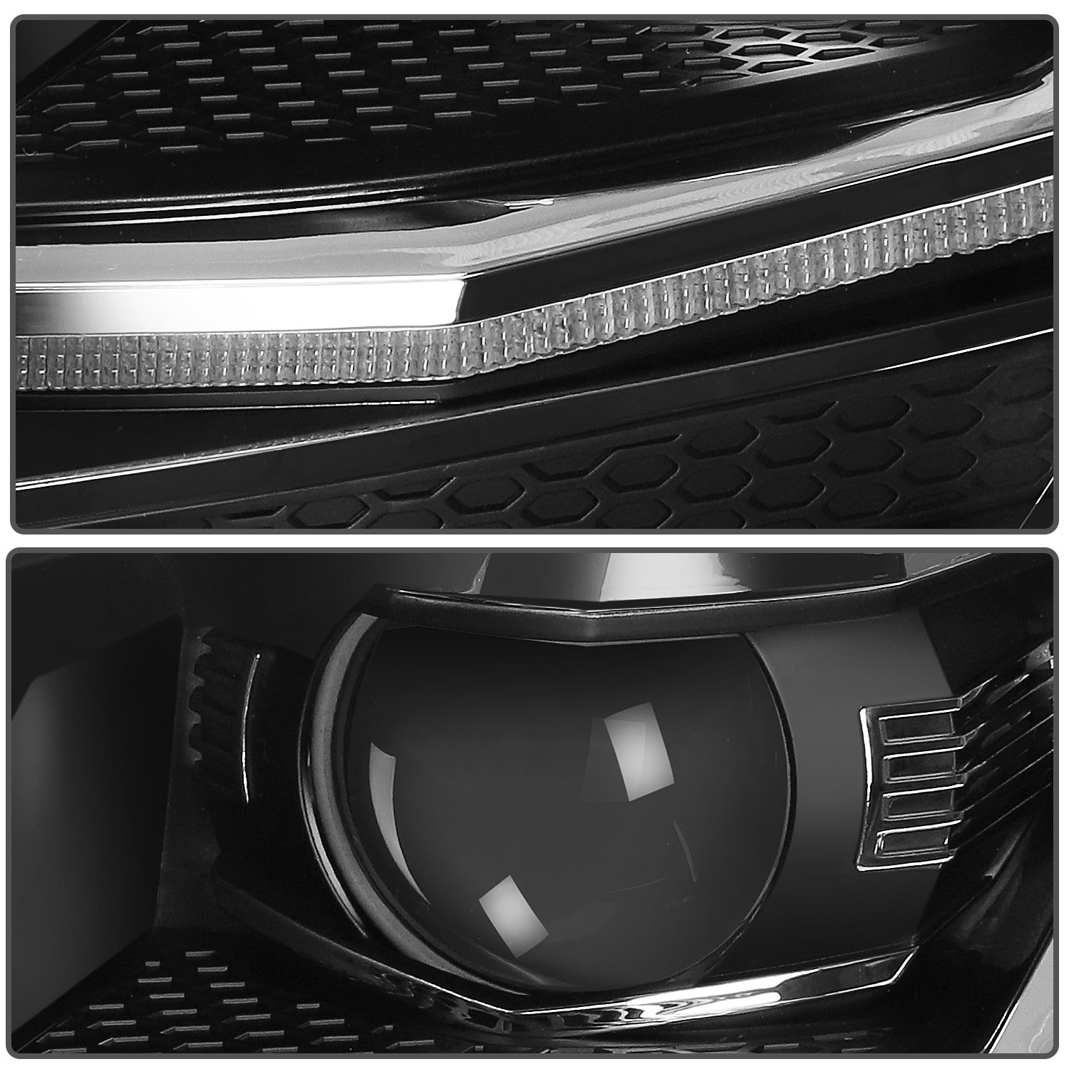 Black Full LED Projector Headlights W/ DRL Set For 2014-2019 Volkswagen Golf MK7