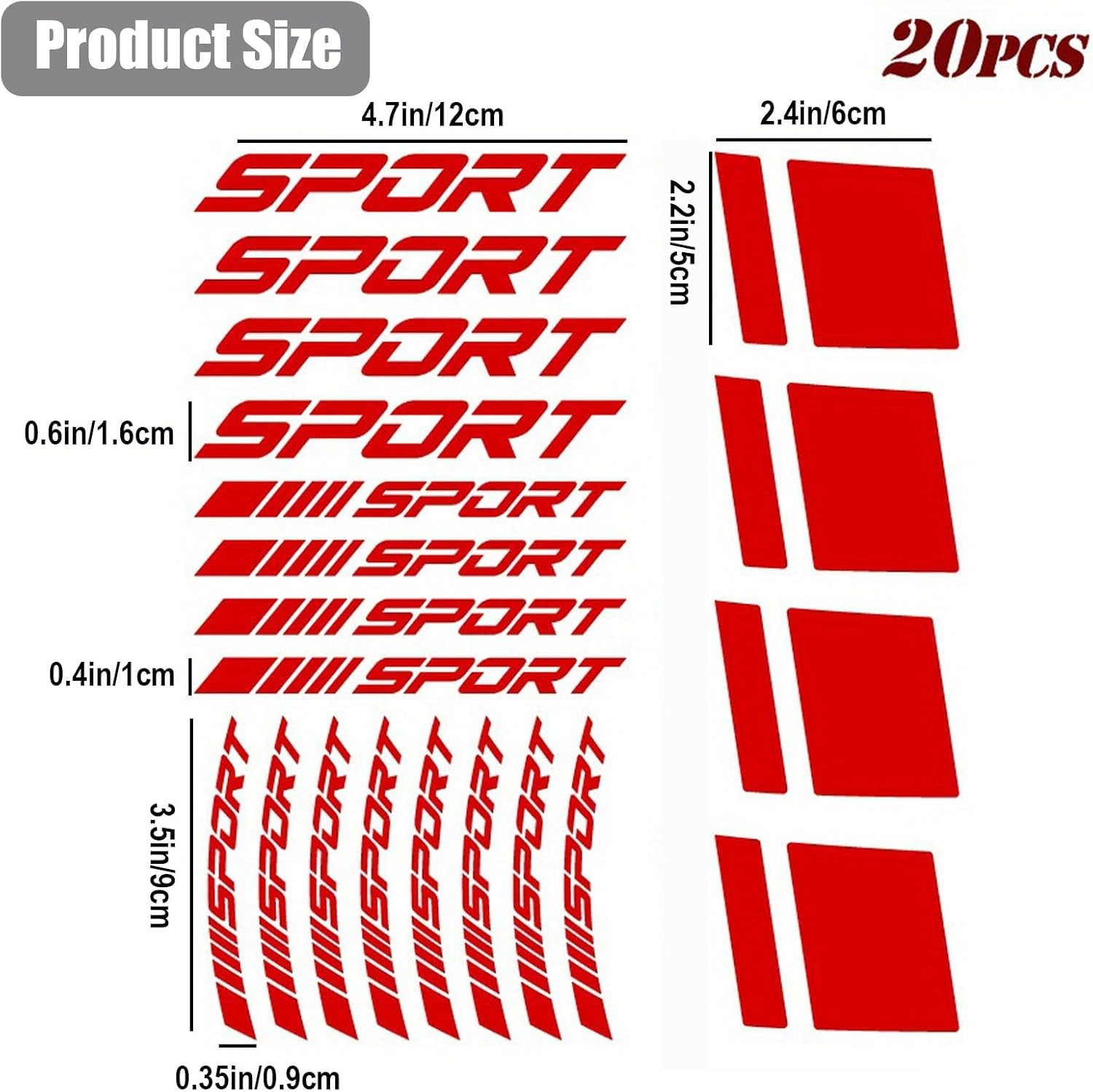 Reflective Vinyl Car Decals, Waterproof Sunproof, High Visibility Safe Color: Re