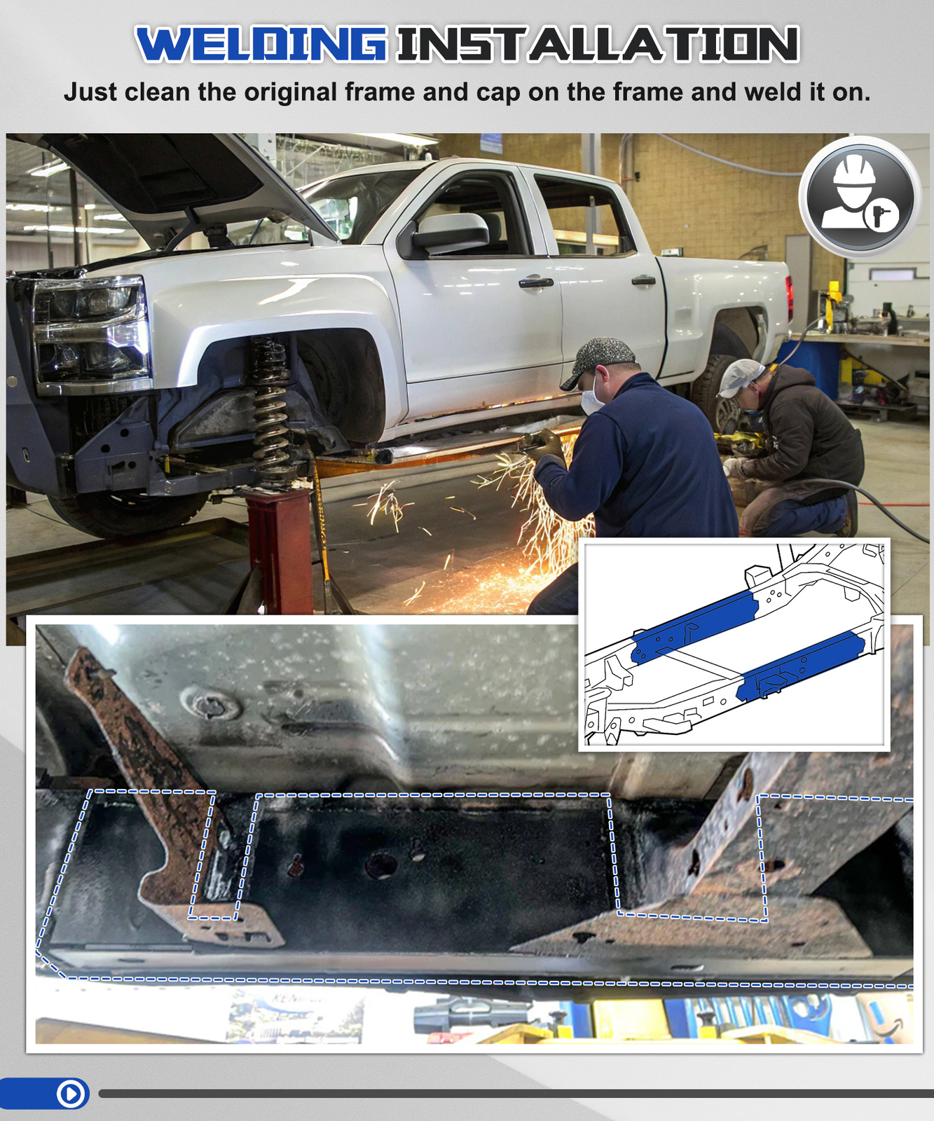 Center Frame Section Rust-Proof Frame Kit For 2007-2014 Chevy/GMC 1500 Zinc-Coat