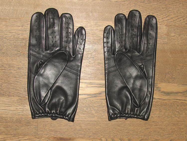 DENTS Men’s Leather Gloves Black Nappa Leather Size L 22 cm Snap Closure