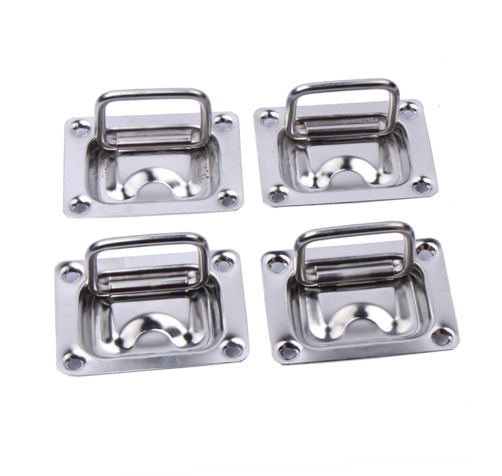 4Pcs Floor Handle Hatch Stainless Steel Marine Flush Pull Deck Hinges