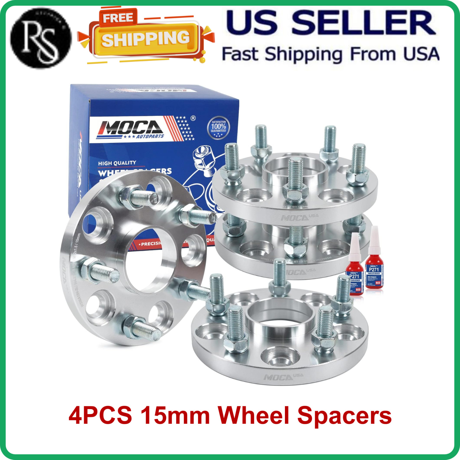 4X 15mm Silver Wheel Spacer 5x5x114.3mm For Toyota Avalon/Supra/Camry/Highlander