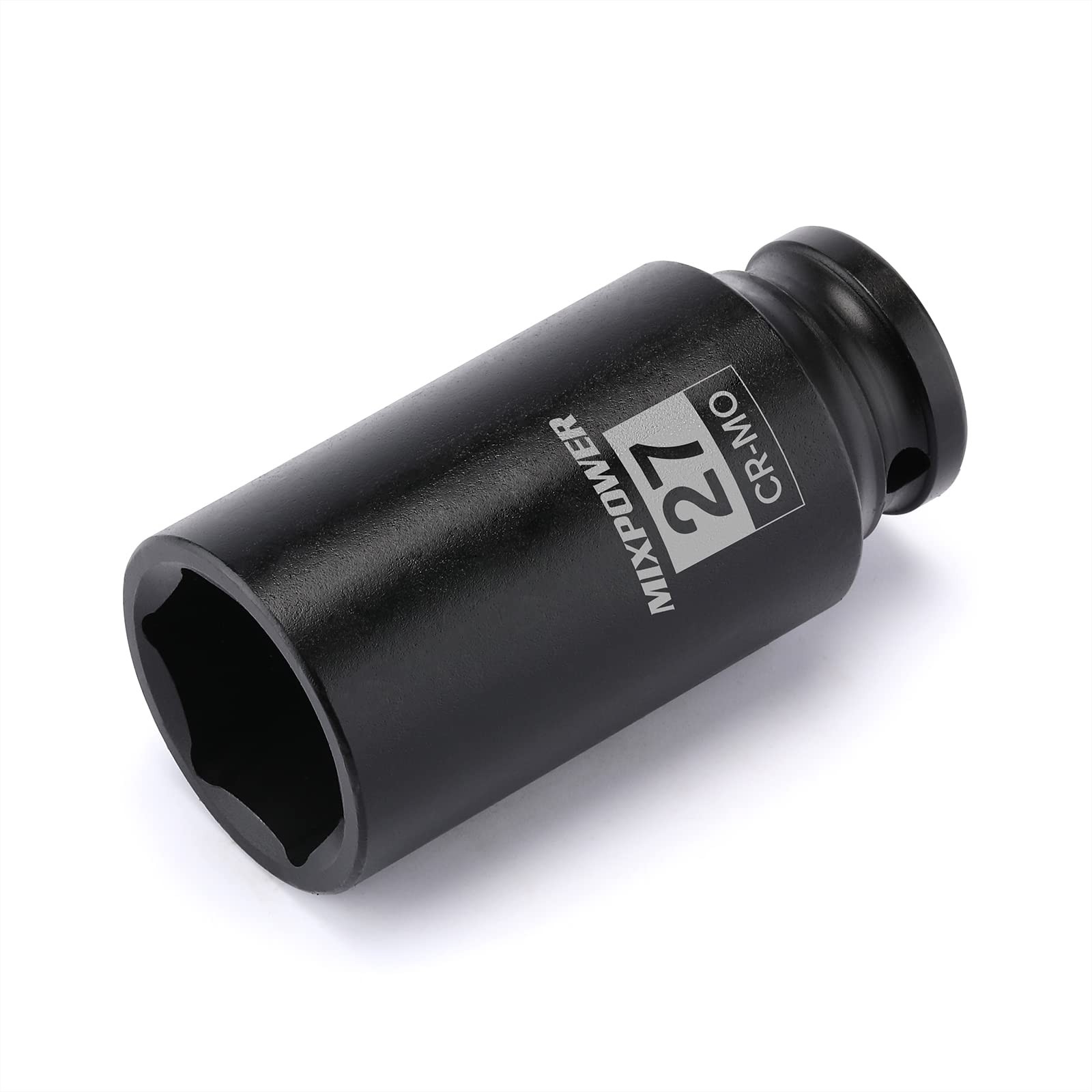1/2″ Dr. x 27 mm Deep 6 PT Impact Socket, CR-MO, 1/2-inch Drive 27mm