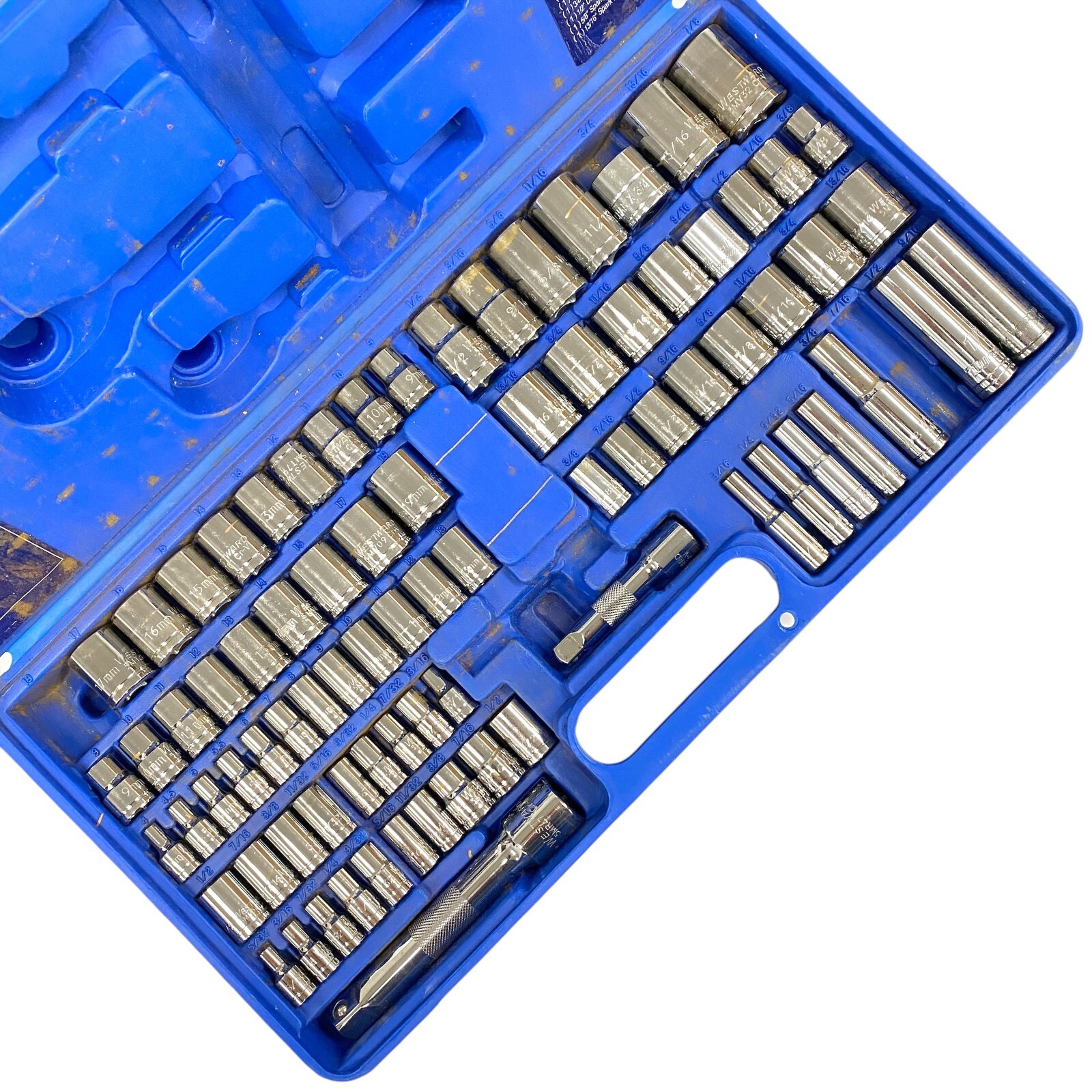 Westward 4PM18A Metric/SAE Mixed Socket Set 6-12 Point with Case, 82 Pcs
