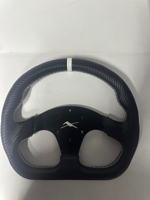 TUNED BY MATRIX D SHAPE STEERING WHEEL BLACK WHITE STRIPE NO HORN