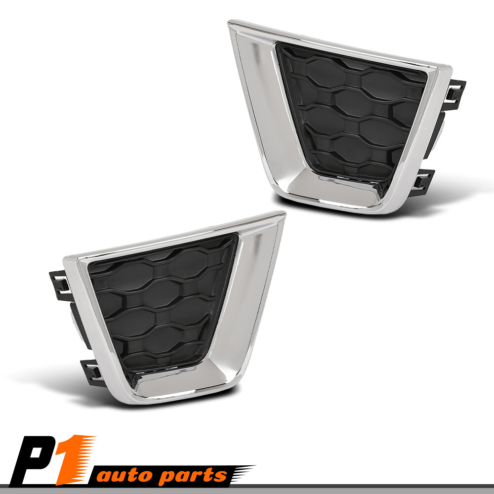 Fit For Jeep Renegade 19-23 Pair Front Bumper Fog Light Bezel Cover Chrome Trim