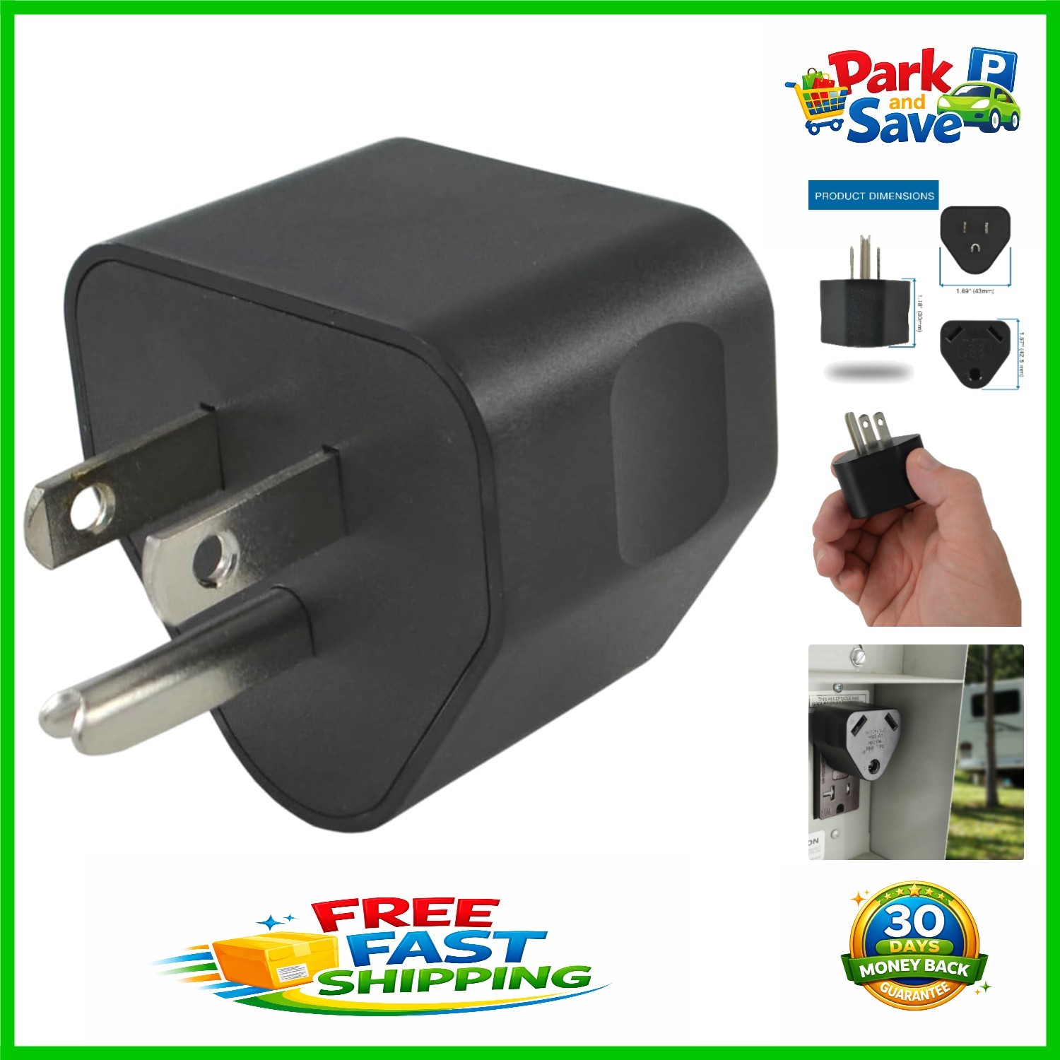 15A to TT-30R RV Plug Adapter – Convenient Power Solution for Travel Trailers
