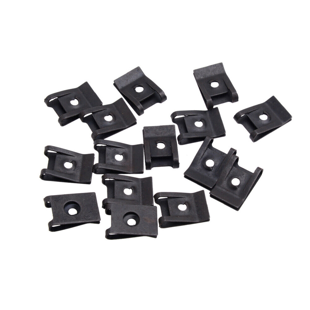 Black Spring Metal U-type Clip with Screw Car Bumper Fender Trim Panel Fastener