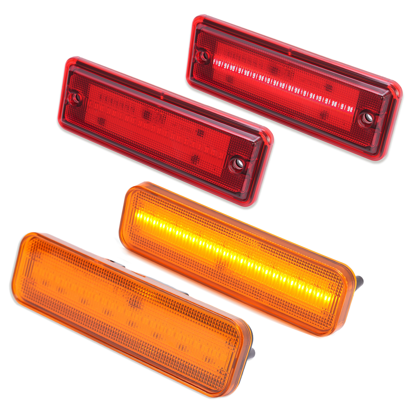 Front&Rear Red/Amber/White Side Marker Light For Chevy El Camino Malibu 1978-87