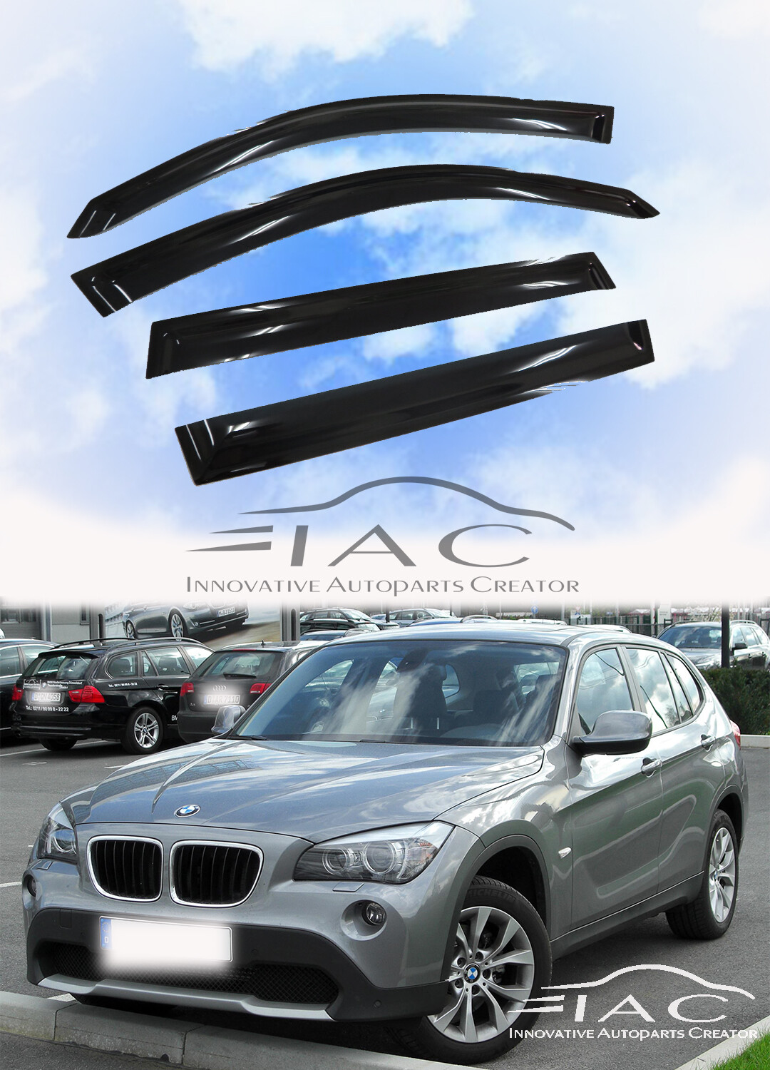 For BMW X1 E84 2010-2015 Window Visor Vent Sun Shade Rain Guard Door Visor