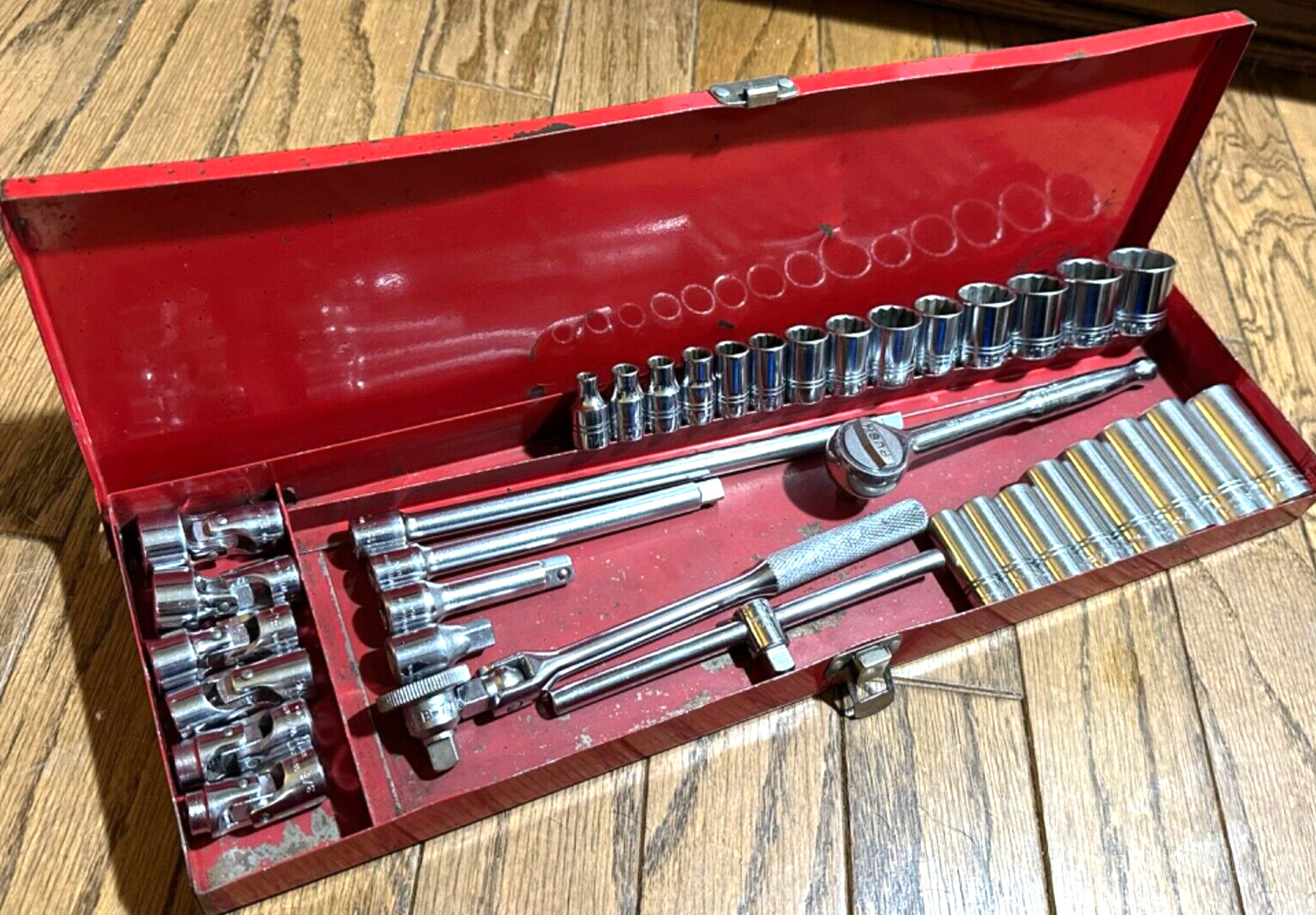 ?? Williams Tools 3/8 Socket Set General Service Extension Breaker Bar Lot Box