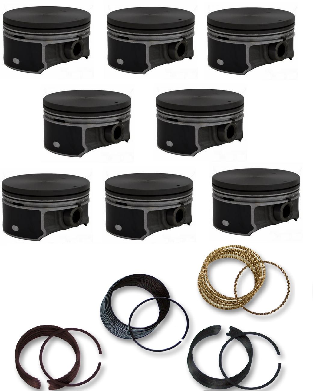 4.00″ Bore Coated Flat Top Pistons w/ Rings for 2002-2008 Chevrolet 6.0L