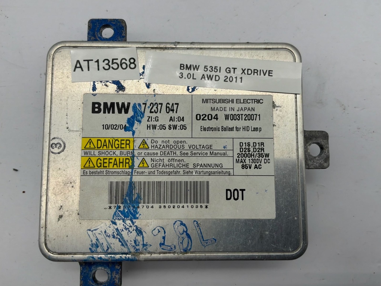 OEM 11-16 BMW 535i 528i 550i 335i GT Headlight HID Xenon Ballast Control Unit