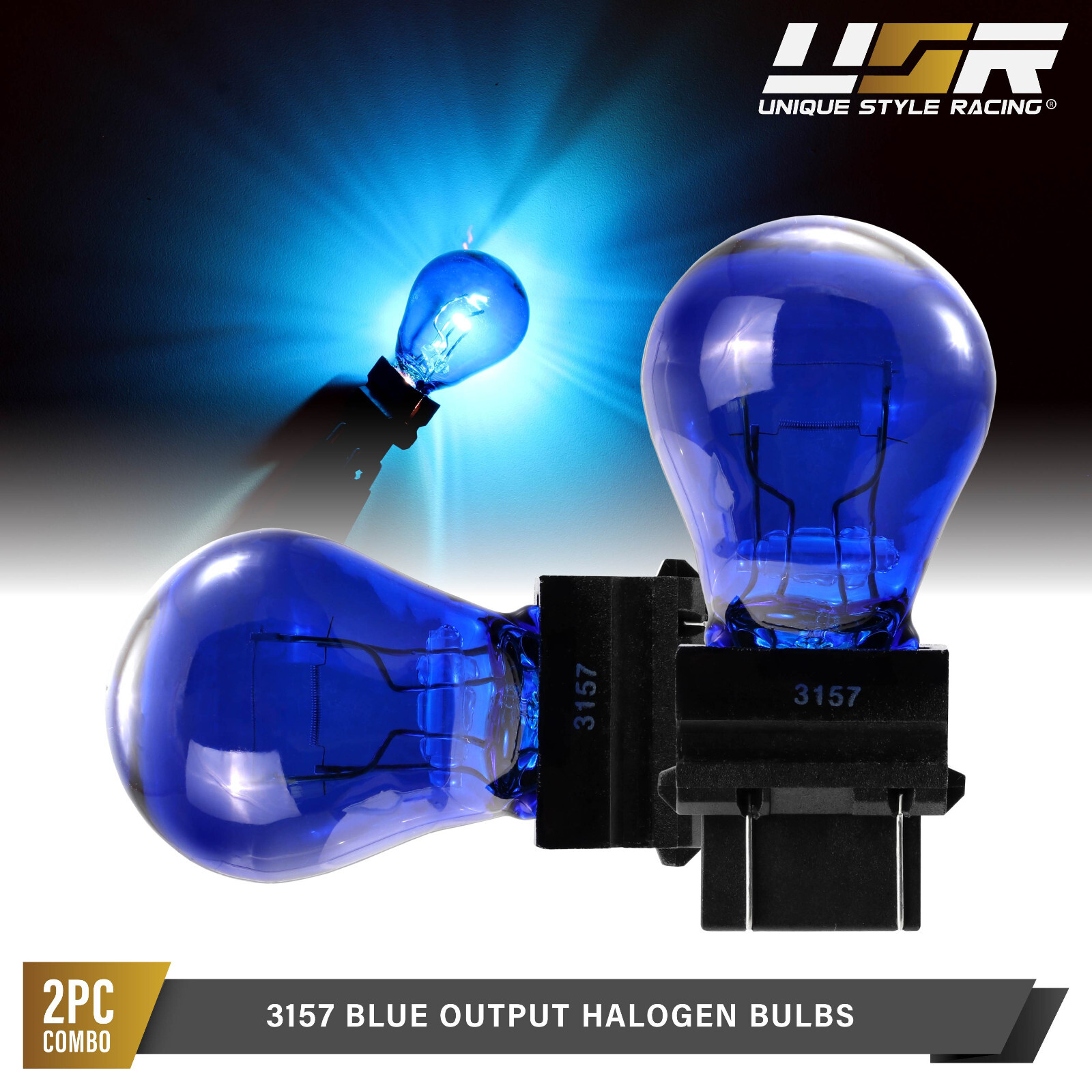 3157 / 3457 Dual Filament Natural Blue Halogen Bulbs Pair