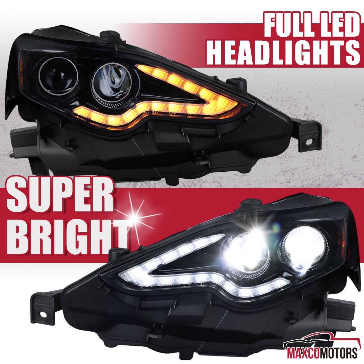 Smoke Full LED Projector Headlights Fit 2014-2016 Lexus IS250 IS350 Switchback
