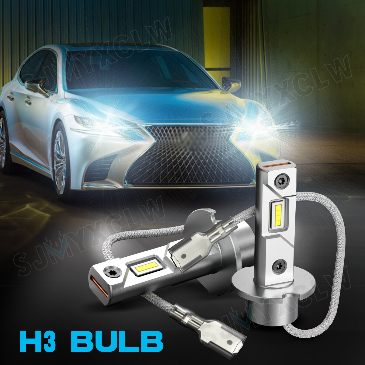 H3 LED Fog Light Bulb Conversion Kit Super Bright Canbus Super White High Power