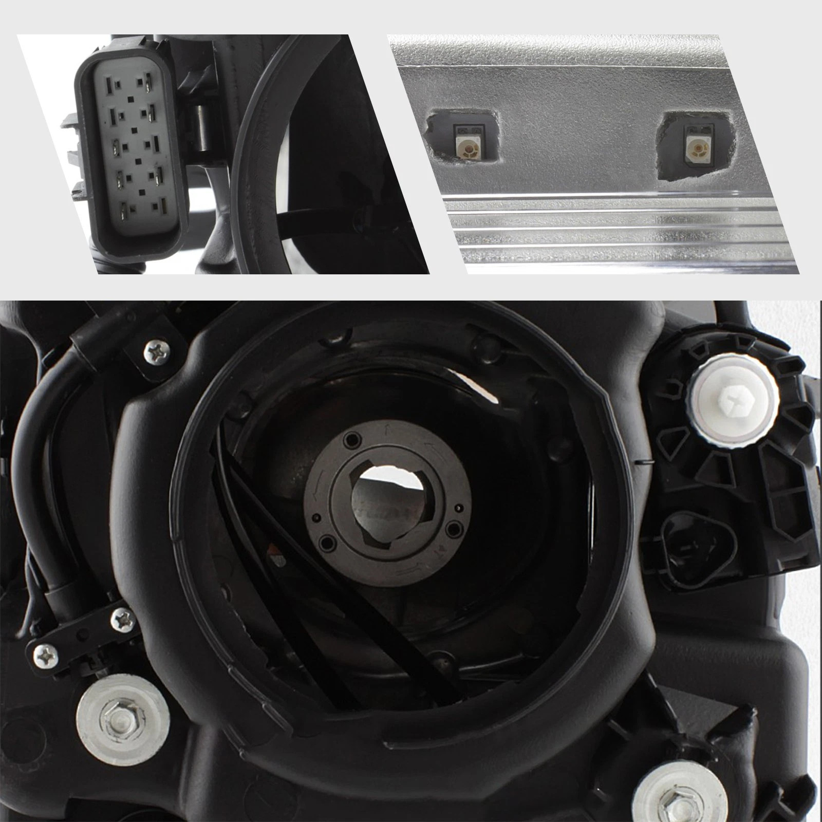 For 2010-2016 Cadillac SRX Halogen w/ LED Projector Headlights Left+Right Side