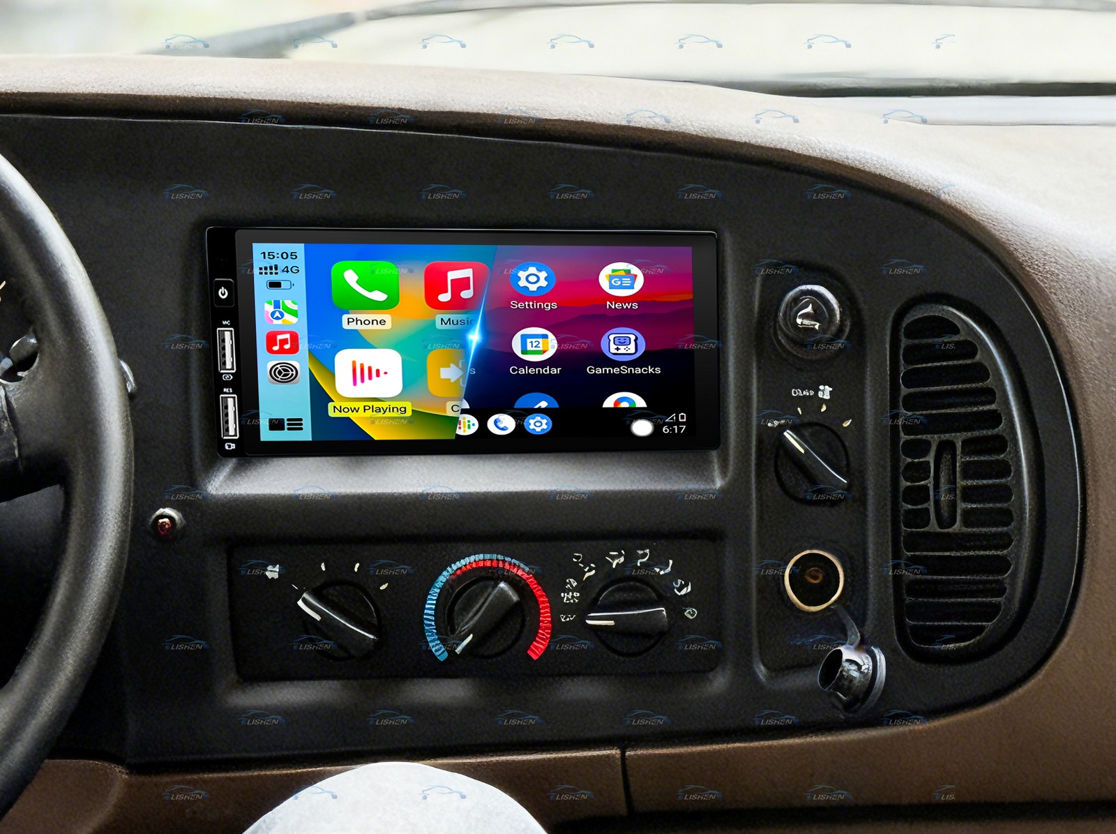For 1998-2003 Dodge Van Android 15 GPS 2+32G Carplay Car Stereo Radio WIFI Navi