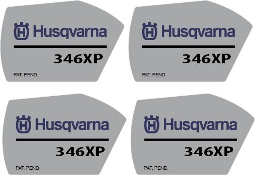 Husqvarna Silver 346XP Chainsaw Sticker 4 Pack Shipping and Tracking P345