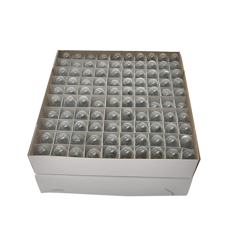 BULK BOX of 100 194 5W Clear Wedge Incandescent Instrument Panel Light Bulbs T10