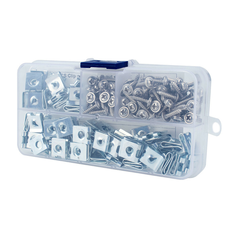 Car U Nuts Self Tapping Screw Spire U Clips Moulding Trim Panels Fasteners 200Pc