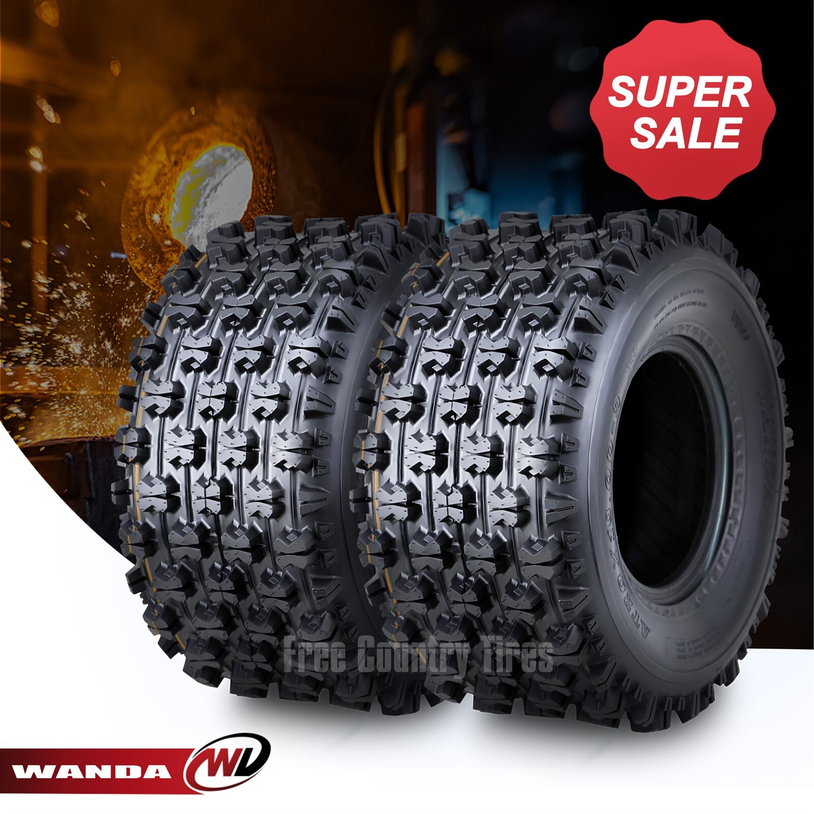 SET 2 WANDA SPORT ATV TIRES 20X10-9 20x10x9 4PR