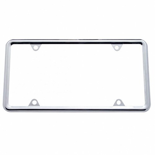 Chrome Plain Slim Metal License Plate Tag Frame Holder for Car Truck SUV