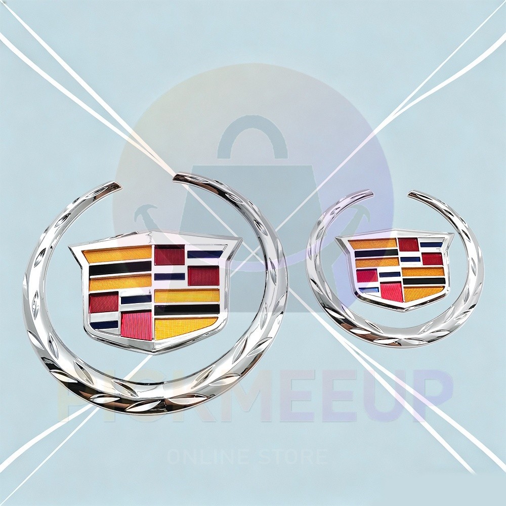 Front Grille & Rear Adhesive Trunk Lid Badge Emblem For Escalade SRX ATS CT6 CTS