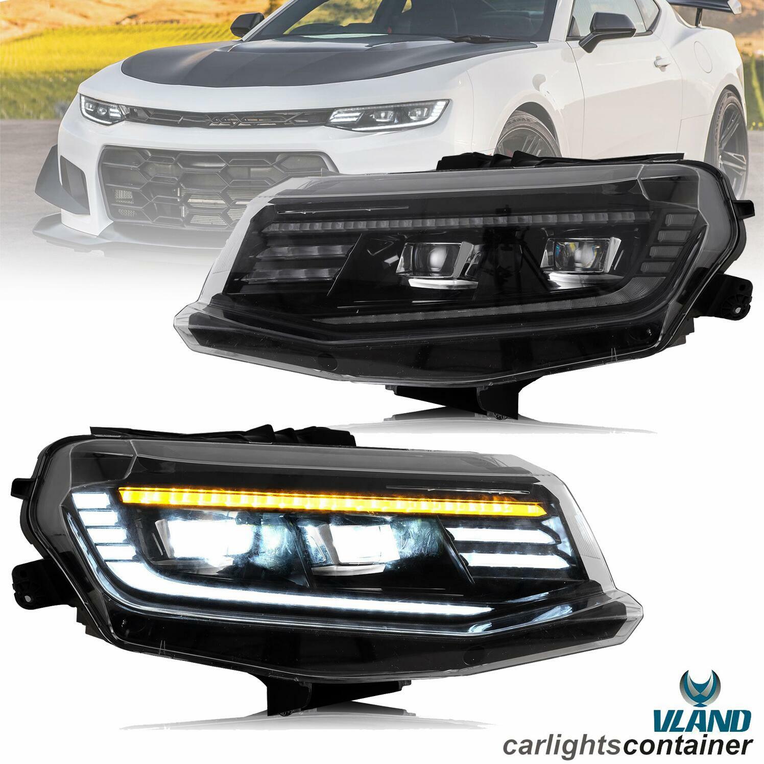 For 2016-2018 Chevrolet Camaro LT SS RS ZL LS LED Projector Headlights w/ DRL