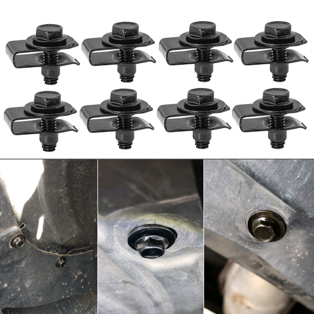 5pcs/Set Body Bolts & U-nut Clips M6 Engine Cover Undertray Splash Shield Guards
