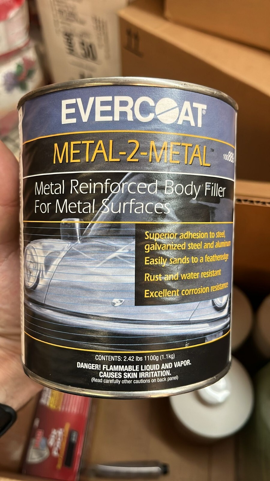 Evercoat 889 Metal 2 Metal reinforced body filler for Metal Surfaces Quart