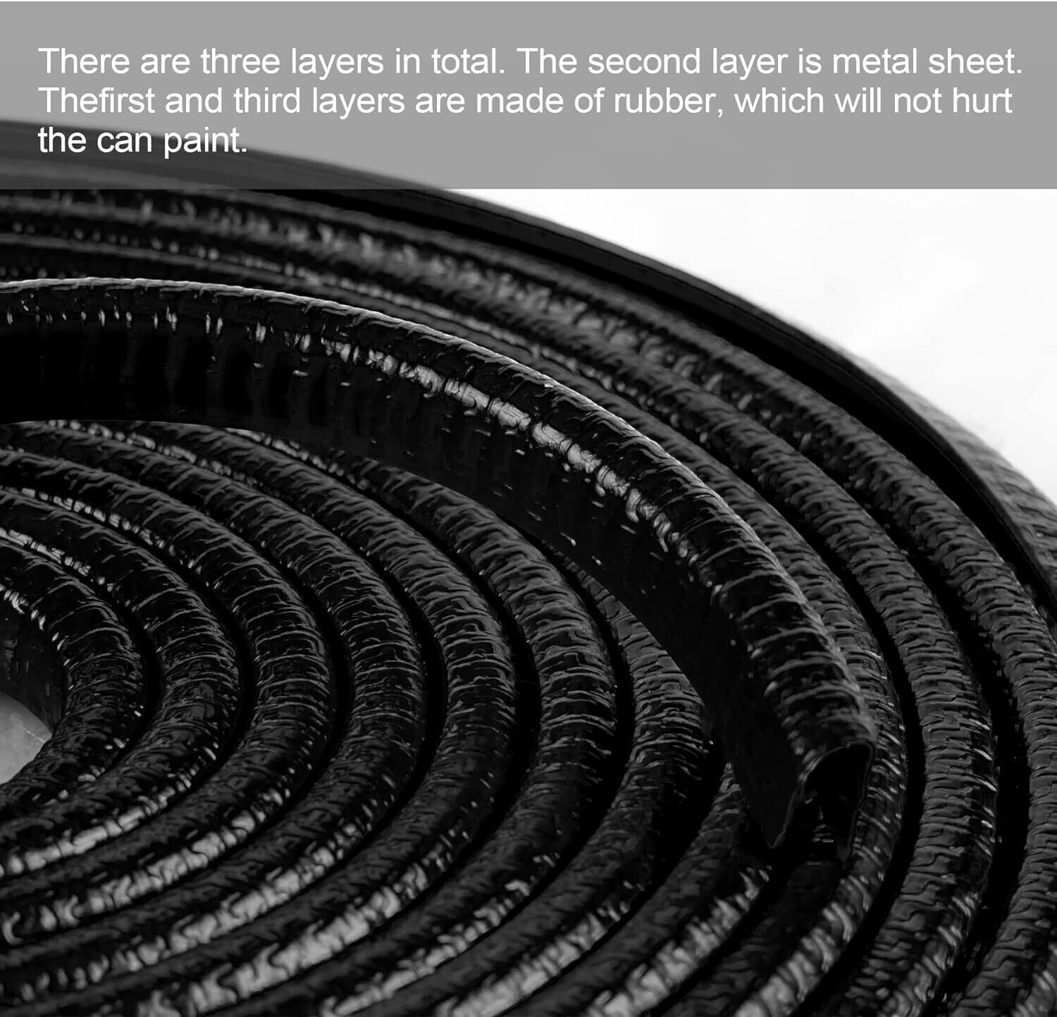 Black 65Ft U Shape Rubber Seal Car Door Edge Guard Molding Trim Protectors Strip