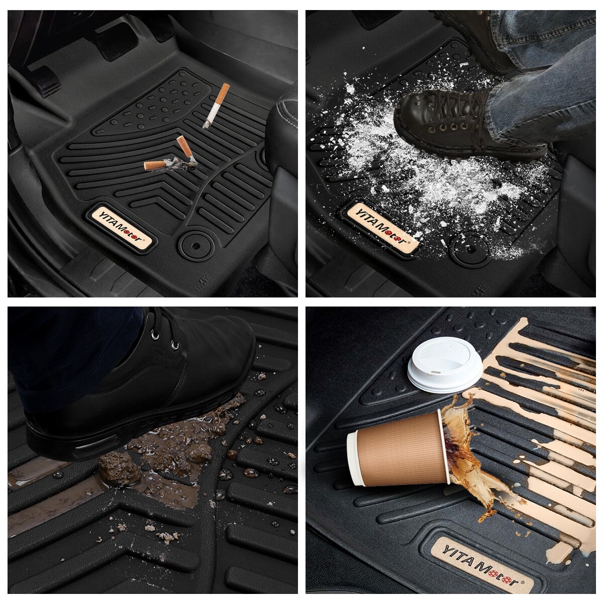 3D Floor Mats For Chevy Silverado / GMC Sierra Crew Cab 2019-2024 Weather Liner