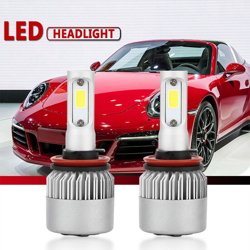 H11 LED Headlight Bulb Kit High Low Beam Fog Light 55W 6000K 8000LM Super White