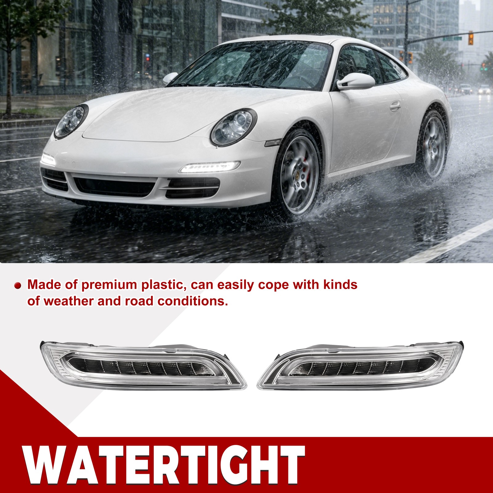 LED Front Bumper DRL+Signal+Fog Light For Porsche 911 Carrera 997 Chassis 05-08