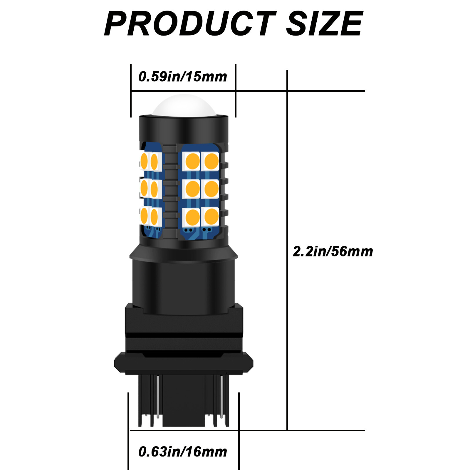 Amber Turn Signal Light + Indicator LED Bulbs For 1992-1996 Ford F150 F350 F250
