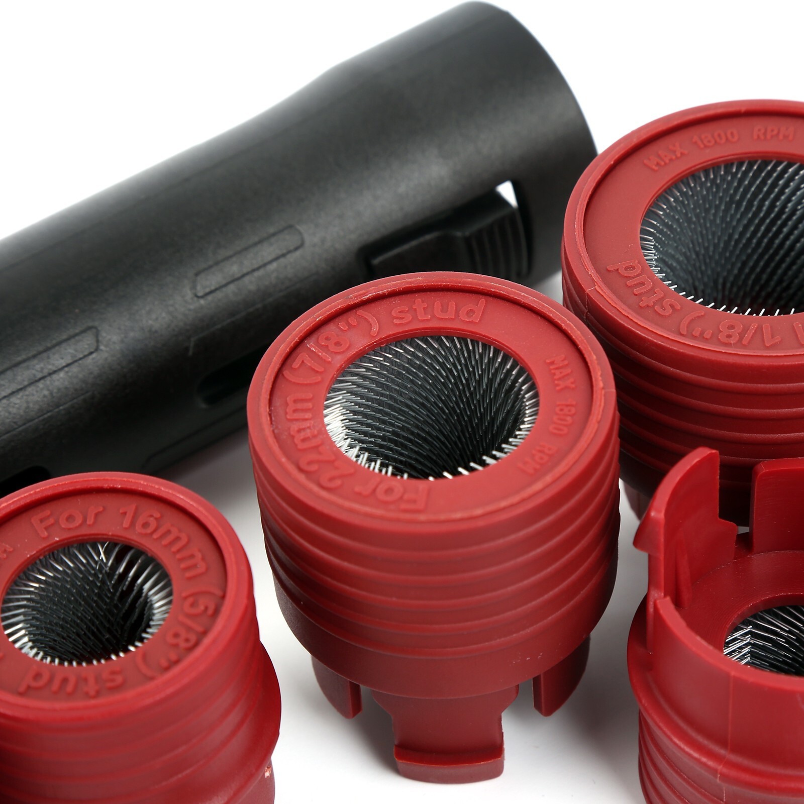 Wheel Stud Cleaner Tool Set to Remove Rust and Debris 1/4″ Hex to 1/2″ Square Dr