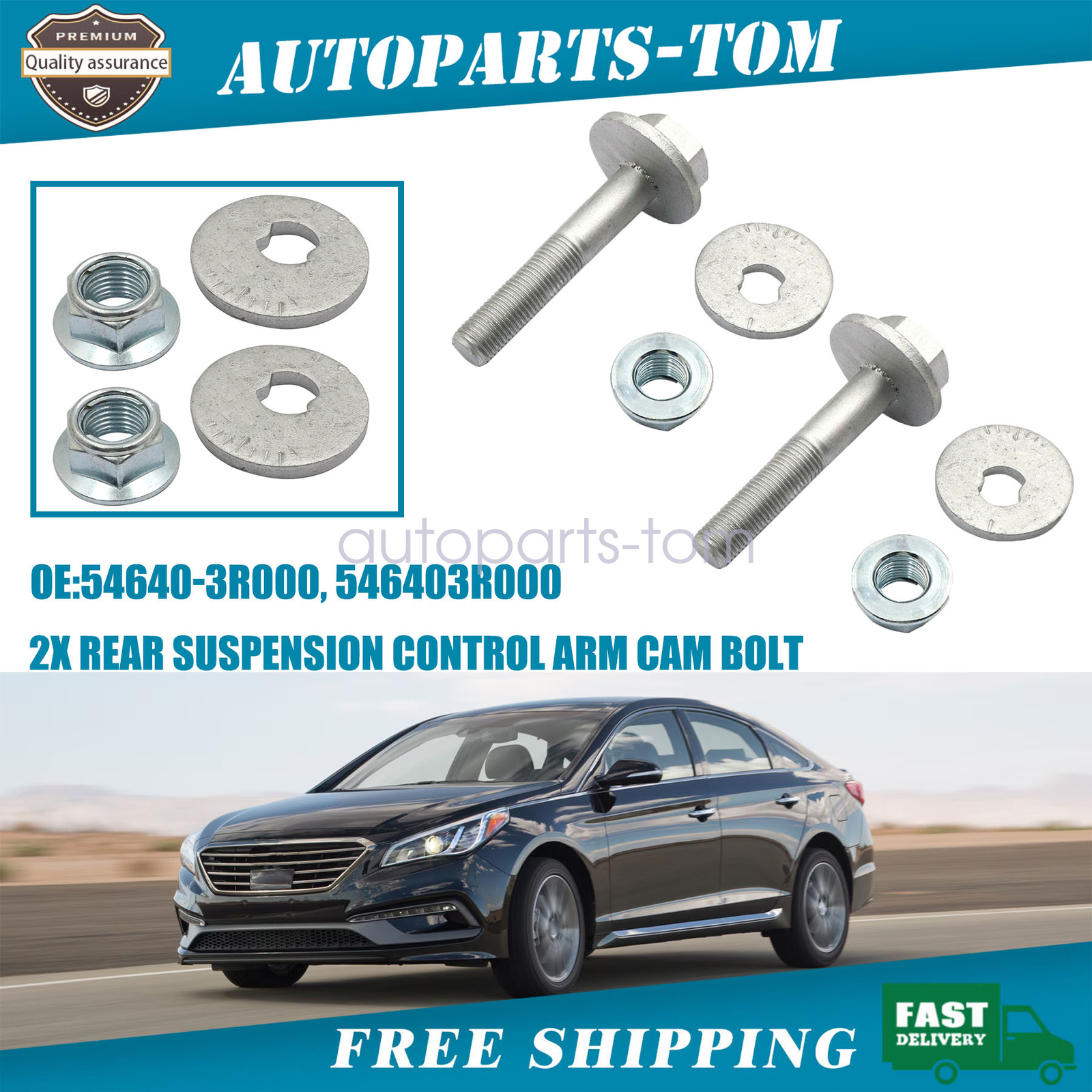2x Rear Suspension Control Arm Cam Bolt For 2012-2017 Hyundai Azera 546403R000