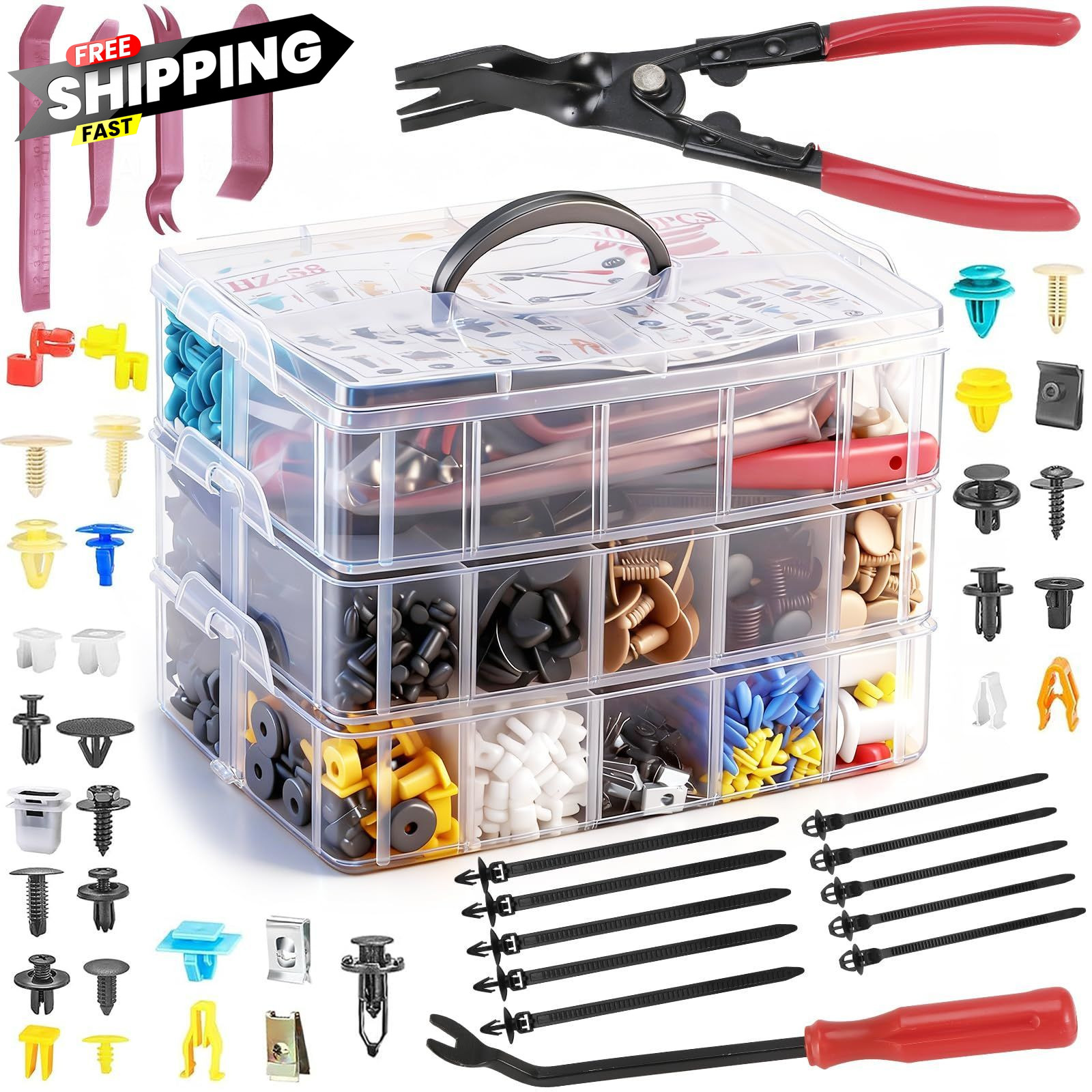 2080PCS Auto Retainer Clips Kit with Fastener Plier, Trim Removal Tools and…