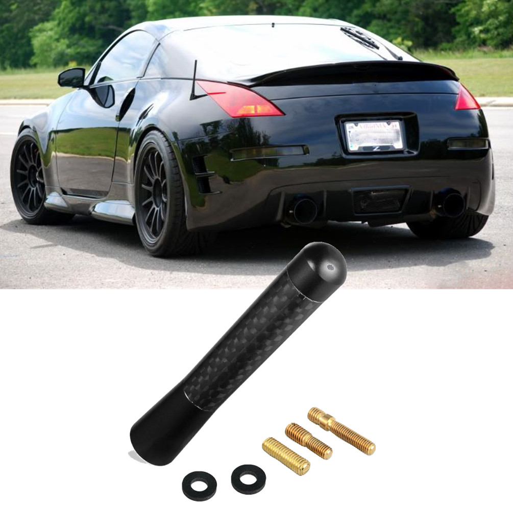 3″ Carbon Fiber Black Short Antenna Radio with screws For NISSAN 350Z 2003-2009