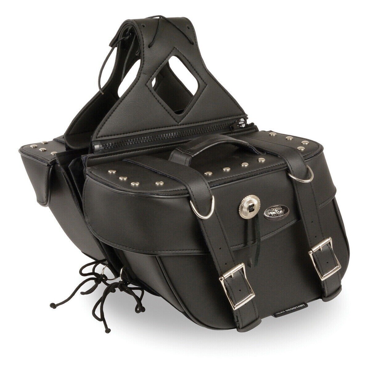 Milwaukee Leather SH629ZB Black Zip-Off PVC Motorcycle Throw Over Saddlebags
