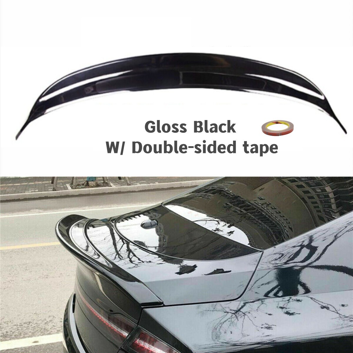 Fit For Lincoln MKZ 13-20 Trunk Spoiler Wing PSM Duckbill Style Gloss Black