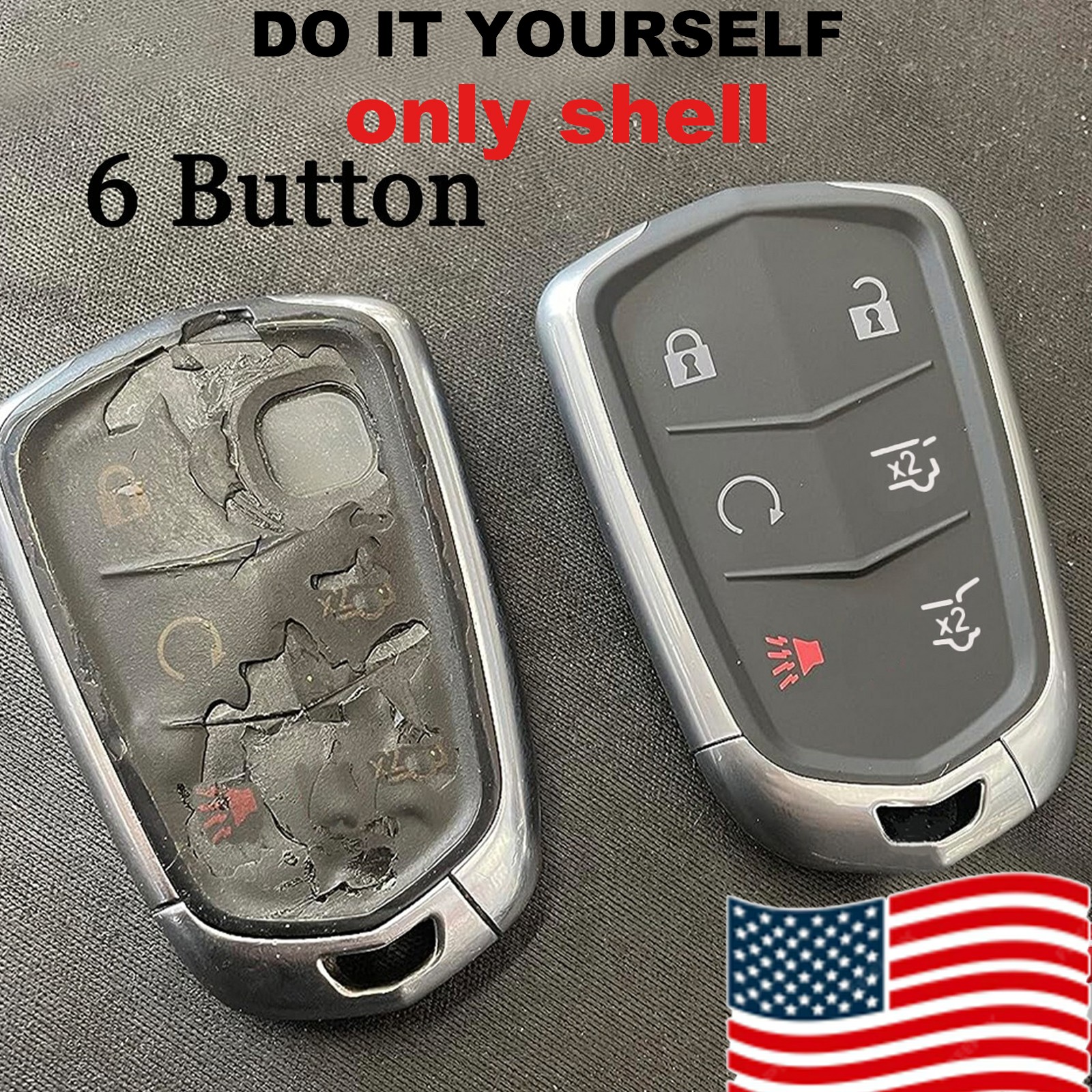 Replacement For 2015-2020 Cadillac Escalade/ ESV Remote Key Fob Shell Cover Case