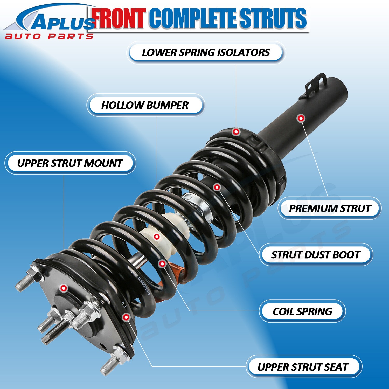 Front Pair Strut and Coil Spring Assembly Set for 00-02 Jaguar S-Type 4.0L 3.0L